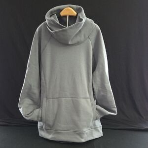 Athleta Gray Funnel Neck Pullover Sweatshirt With Thumbholes Size Med